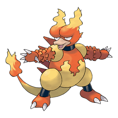 Dynamax Magmar, a fire-type Pokemon